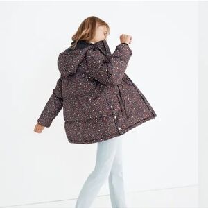 Madewell Quilted Puffer Parka in Starry Night Size Small